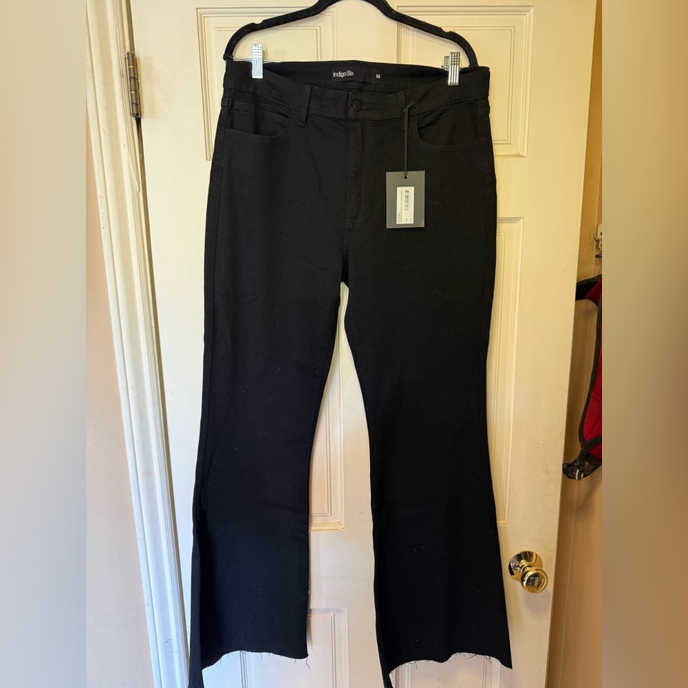 New Indigo Black Flare & Wide Leg Jeans High Rise Size 14
